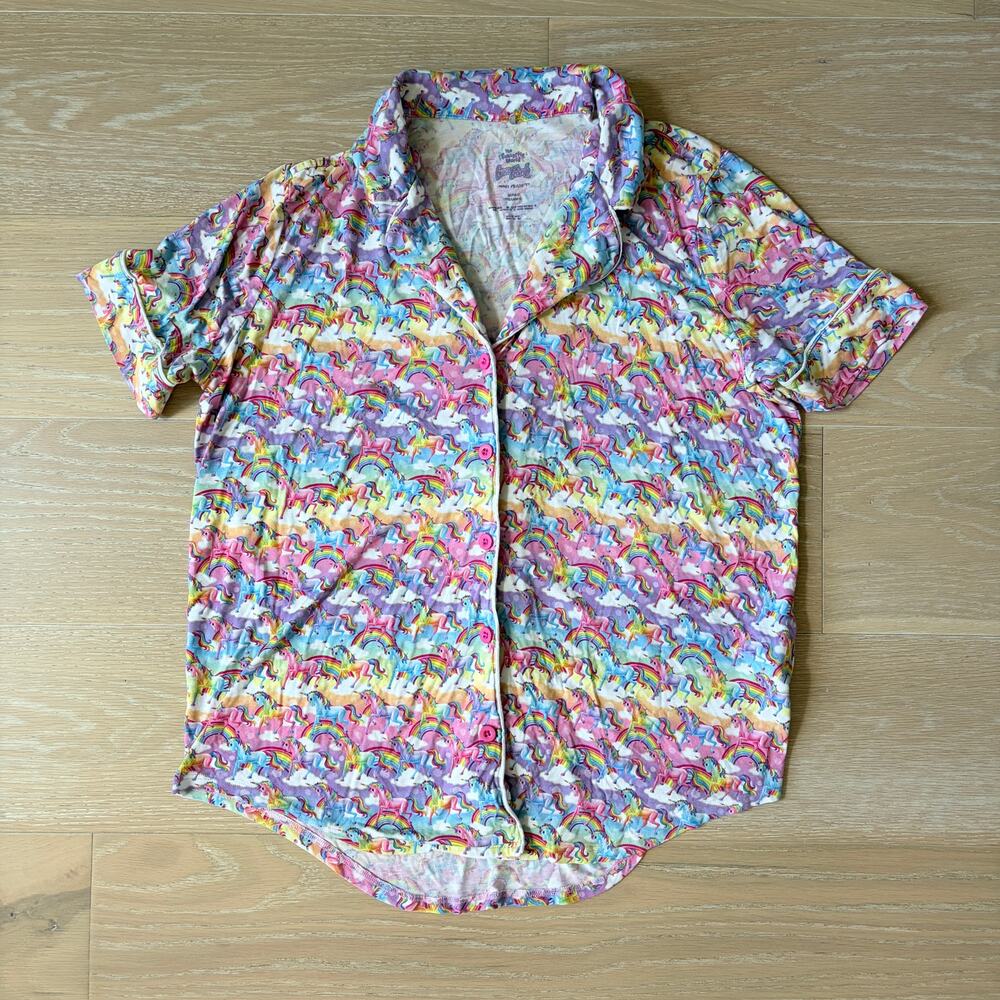 Posh Peanut Lisa Frank Markie Magic Pajama Top Unicorns Rainbows Large